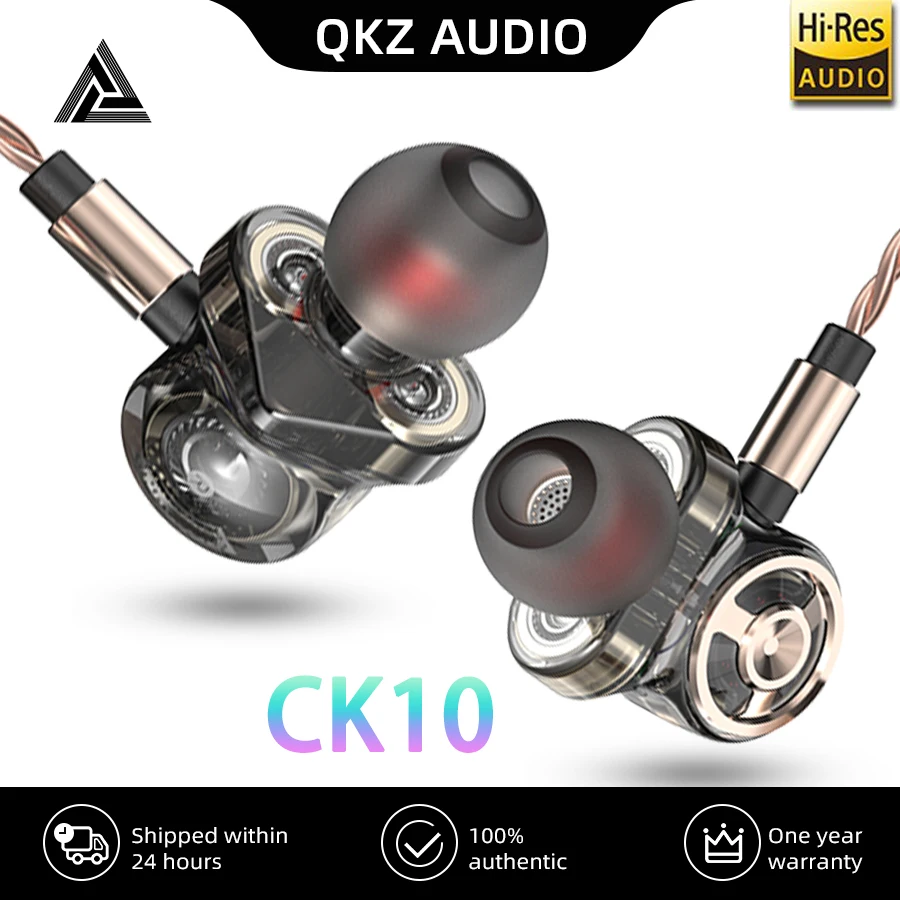 Jauns QKZ CK10 Austiņas 6-struktūrvienības Vadītāja Austiņas HIFI Stereo Bass Mūzika Sporta Auss Monitors, Austiņas Ar Mic Spēle Earbuds