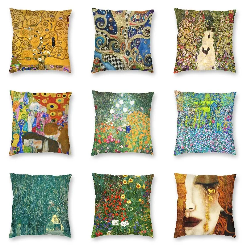 Mīksto Dzīvības Koks Līdz Gustava Klimta Mest Spilvens Gadījumā Apdare Pasūtījuma Glezniecības Mākslas Spilvens Segums 40x40cm Pillowcover par Dīvānu