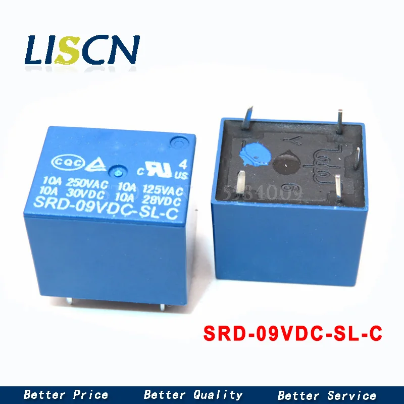 5gab SRD-09V 12V 24VDC-SL-C 5-pin barošanas elektromagnētisko releju SRD-09VDC-SL-C SRD-12VDC-SL-C SRD-24VDC-SL-C blue relejs