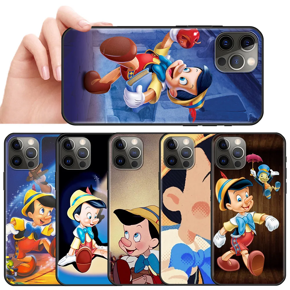 Luksusa Lietu Apple iPhone 11 7 12 Mini 13 Pro Max XR X 8 Plus 6 6S + 5 5S SE Vāks Korpusa Soma Disney Pinokio