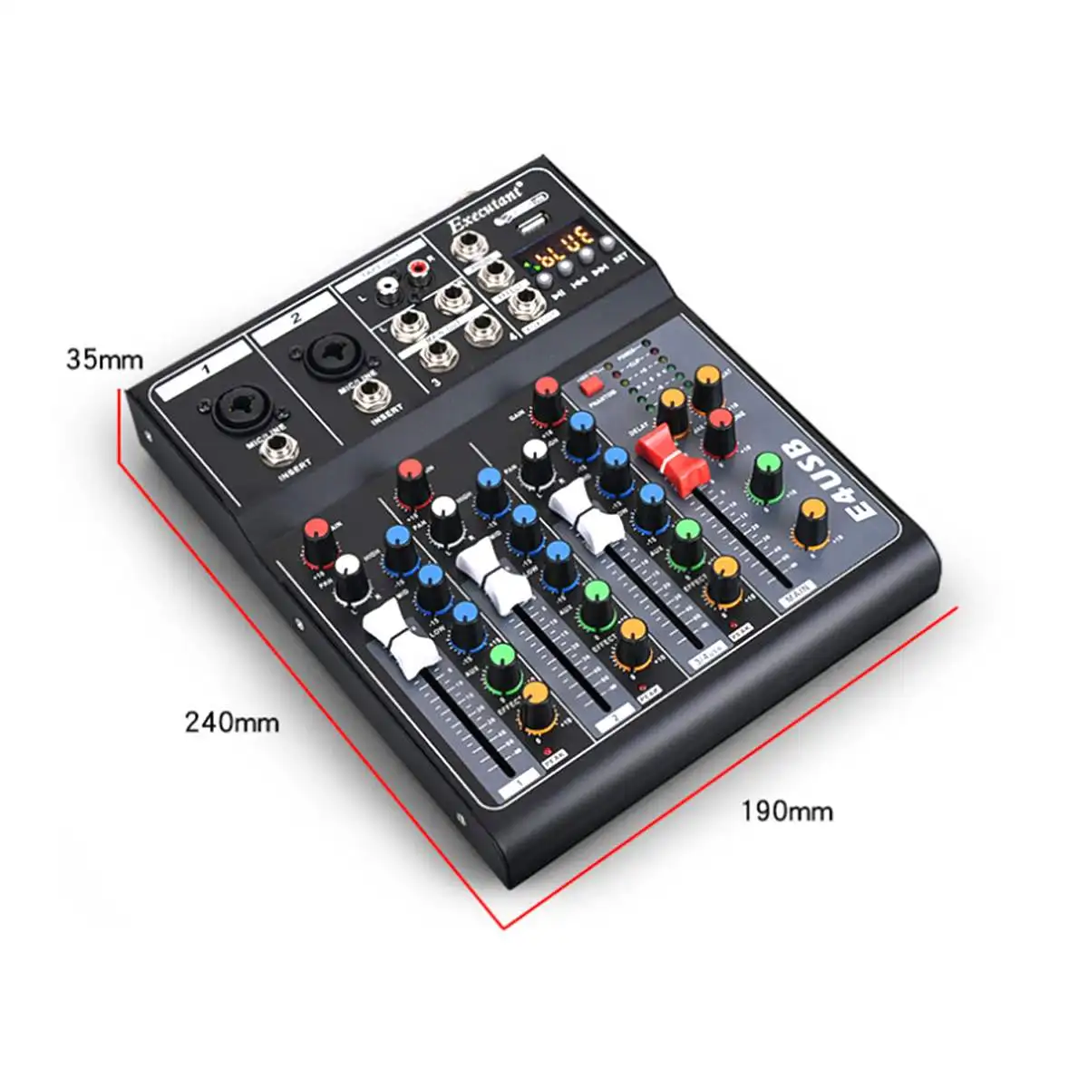 4 Kanālu Profesionālā Studijā Audio Mikseris bluetooth USB DJ Skaņas Miksēšanas pults 48V Phantom Pilnvaras Uzraudzīt Pastiprinātājs