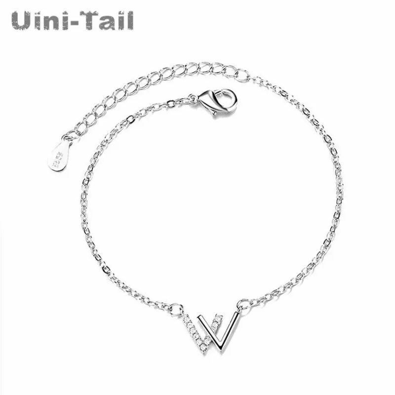 Uini-Asti karstā pārdošanas jaunu produktu, 925 sterling sudraba vienkāršs dizains burtu W mikro inkrustēts aproce modes tendence salds, romantisks 3