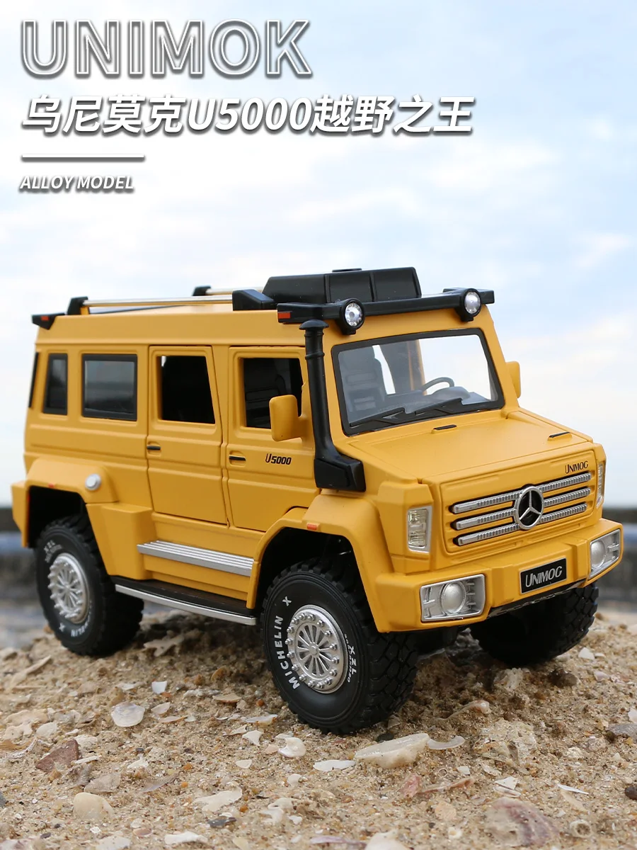 1:28 Mercedes-Benz Unimog Sakausējuma Auto Modelis Bērnu Dāvanu Metāla Imitācijas Automašīnas Modelis Ar Triecienu Absorbciju Off-Road Zēns Rotaļu Automašīnu 1