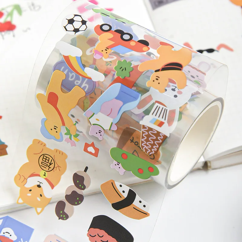 PVC lentu cute karikatūra roku kontu foto albums dienasgrāmata DIY apdare uzlīmes bērniem, rotaļlietas, dāvanas,