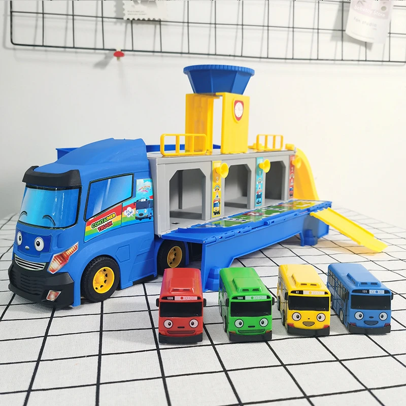 Karikatūra Tayos Maz Autobusu Konteineru Kravas Glabāšanas Kaste Autostāvvieta Ar 3 Pull Atpakaļ, Mini Auto, Rotaļlietas, Bērnu Dzimšanas Dienas Dāvanas 2