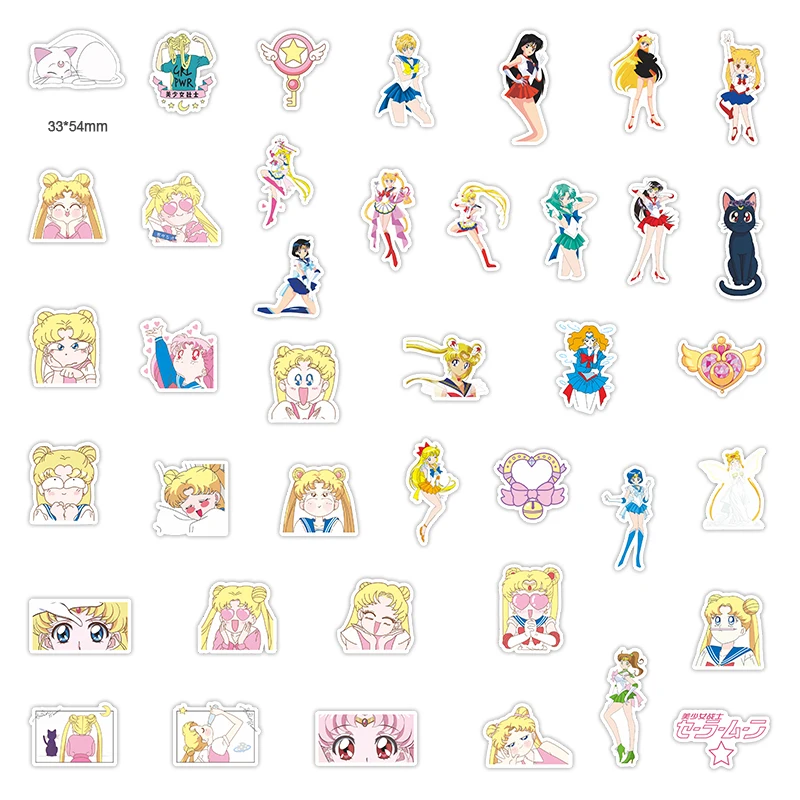 40pcs Sailor Moon Karikatūra Atdzist Uzlīmes, Estētiskiem Mākslas Grafiti Uzlīmes Skeitborda Ledusskapis Ģitāra DIY Uzlīmes Bērniem