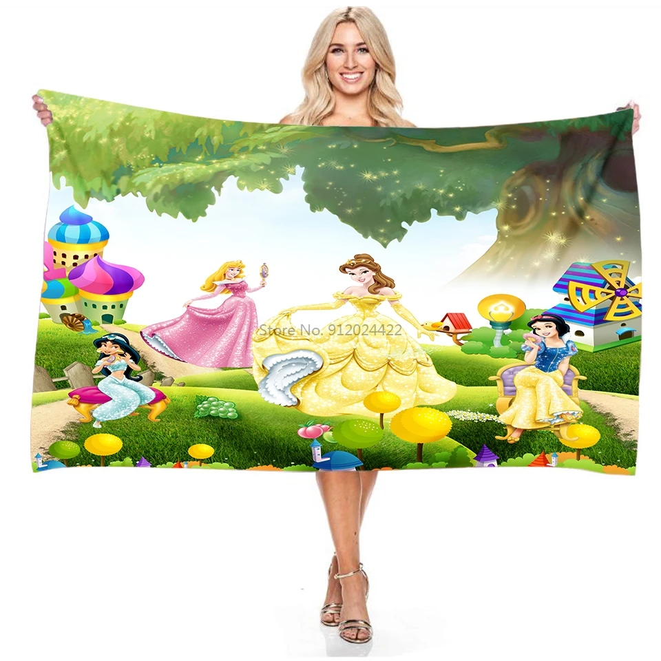 Rozā Disney Princess Vannas Dvieļi Pelnrušķīte Aurora sniegbaltīte Karikatūra Pludmales Dvieli Pieaugušo Bērnu Dāvanu Vannas istaba, Duša, Dvieļi
