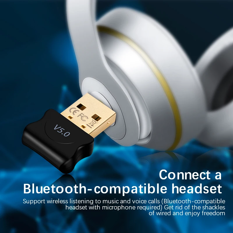 Jaunu 5.0 Bluetooth-savietojams Adapteris, USB Raidītājs Pc Datoru Receptoru Klēpjdatoru Austiņas Audio Printeri Datu Dongle Uztvērēju 5