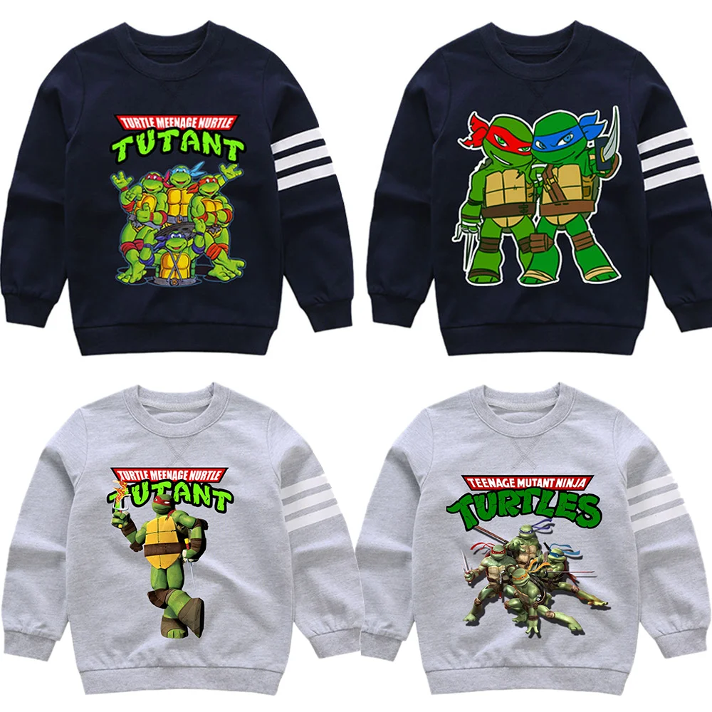 Bandai Teenage Mutant Ninja Turtles Bērnu Sporta Krekls Zēnu, Meiteni, Svītrains Džemperis Raibs Streetwear Bērnu Multfilmas Rudens Drēbes 4