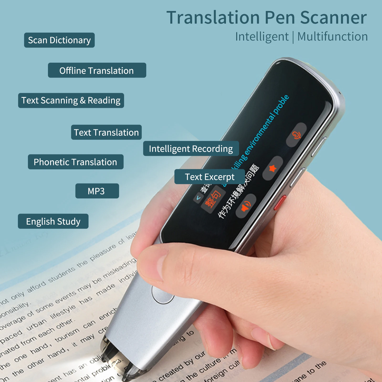 Portatīvo Smart Vārdnīca pen116 Valodas Balss Tulkotājs, 3.5 collu Ekrāns Bezsaistes+WIFI Tulkošanas Pildspalvu Skenēšanas Tulkotājs Pildspalvu 1