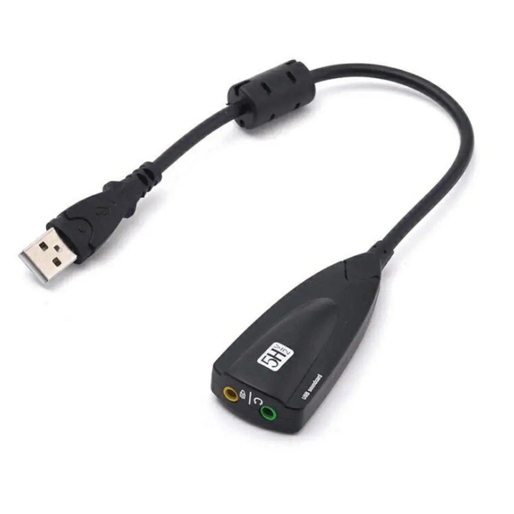Ārējā USB Skaņas Karti 7.1 Adapteris 5HV2 USB 3D CH Skaņas Antimagnetic Audio Austiņas, Mikrofons (3,5 mm Pieslēgvietu, Portatīvo DATORU 4