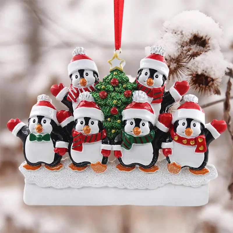 Ziemassvētku Pingvīns Kulons Personalizētu Ziemassvētku Eglīte Piekārtiem Rotājumi Pingvīnu Ģimenes Koka Piekariņi Bērniem Dāvanas Navidad Dekori 1
