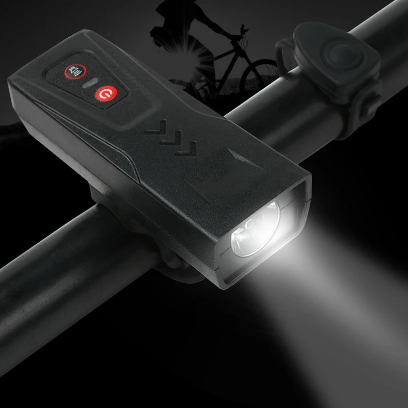 2 in 1 USB Lādējamu Bike Light Priekšējā Velosipēda Ragu Komplekts Ūdensizturīgs Priekšējās Gaismas, Āra Sporta SM 5