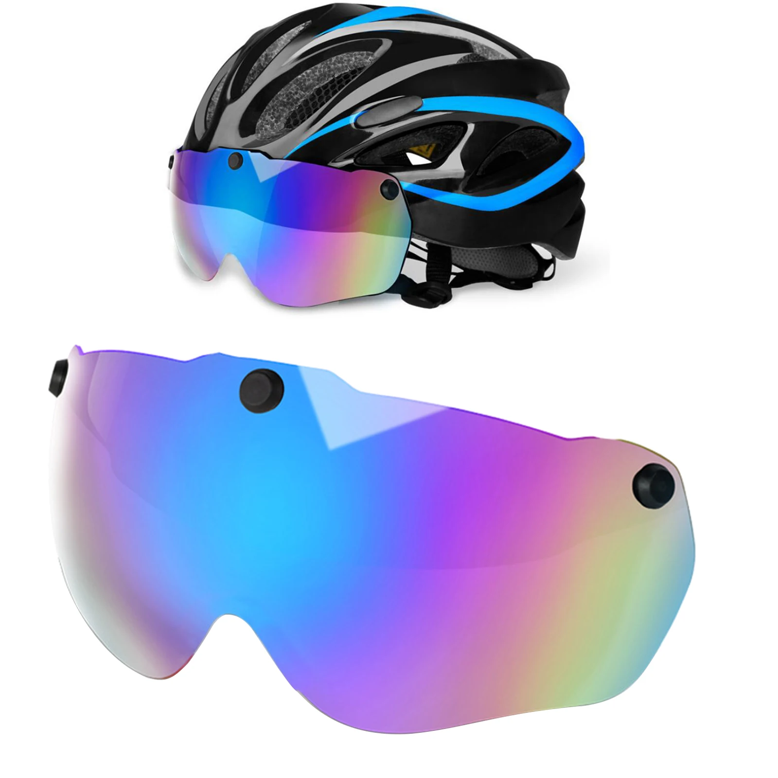 UV-Protect Aizsargbrilles Nomaiņa Objektīvs bicycleAnti-Ietekmes Ķivere Acu Vairogs Velosipēdu Triatlona Magnētisko Sejsegu Piederumi 0