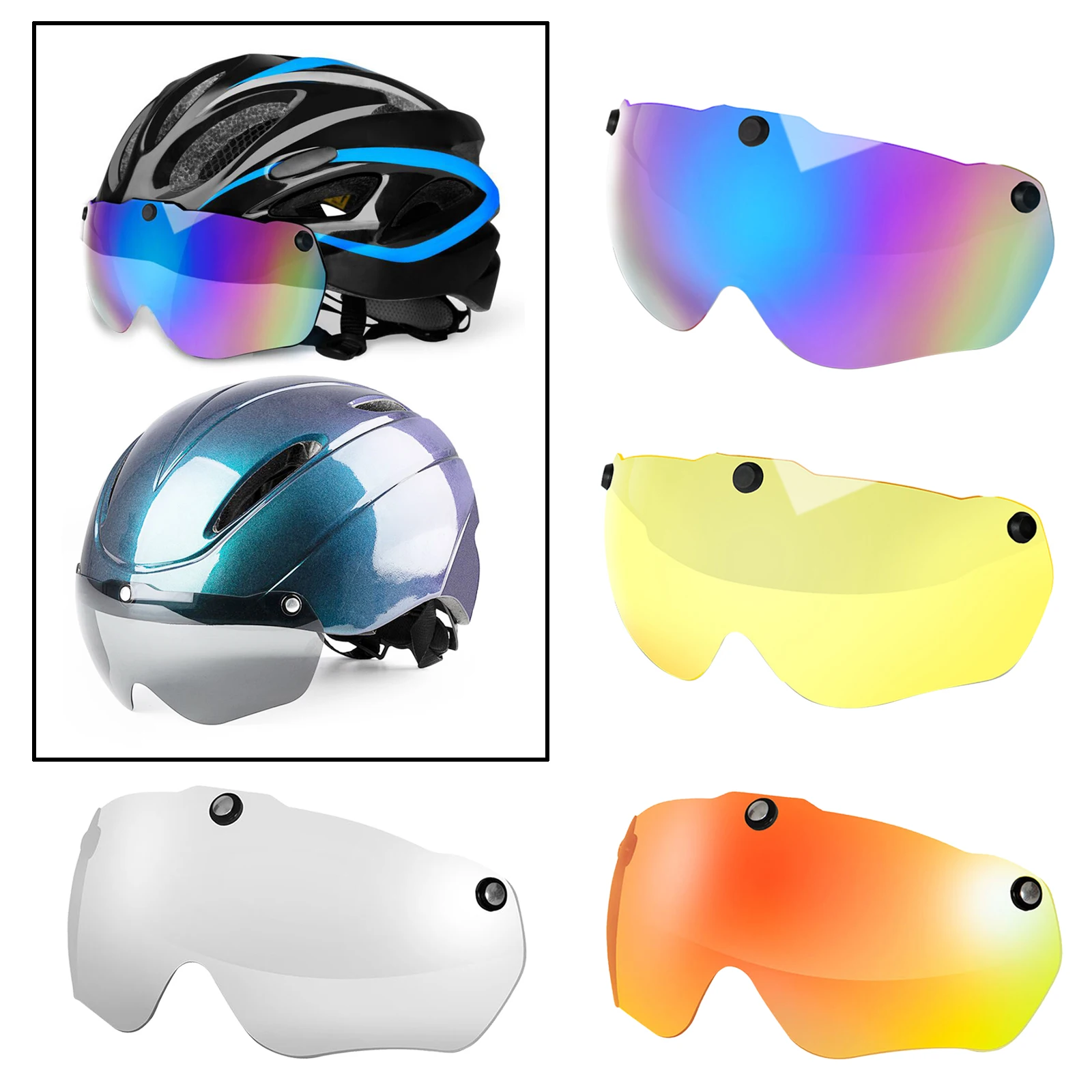 UV-Protect Aizsargbrilles Nomaiņa Objektīvs bicycleAnti-Ietekmes Ķivere Acu Vairogs Velosipēdu Triatlona Magnētisko Sejsegu Piederumi 4