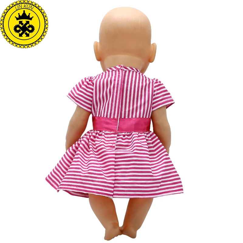Baby Lelle Drēbes Sarkanā Svītrainām Princešu Svārki Fit 43cm Bērnu 16-18 collu Lelle Piederumi 547