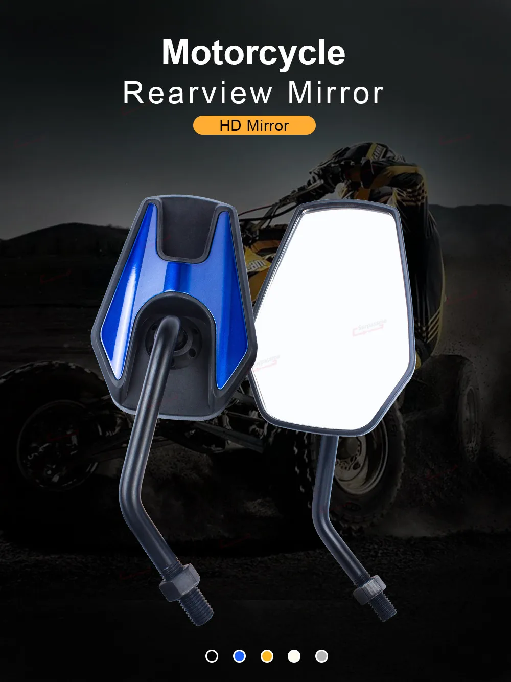 10MM Universālo Motociklu Spoguļi Motociklu Atpakaļskata Sānu Spoguļiem Moto Elektrisko Velosipēdu, Mopēdu, Motociklu, Motorolleru Aksesuāri 3
