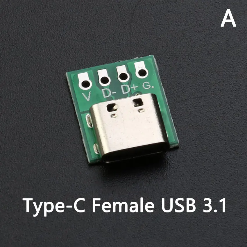 YUXI 1gb USB 3.1 C Tipa Savienotājs 16 Pin Pārbaude PCB Kuģa Adapteris 16P Savienotājs Ligzda Datu Līnijas Vadu Kabeli Pārskaitījumu 3