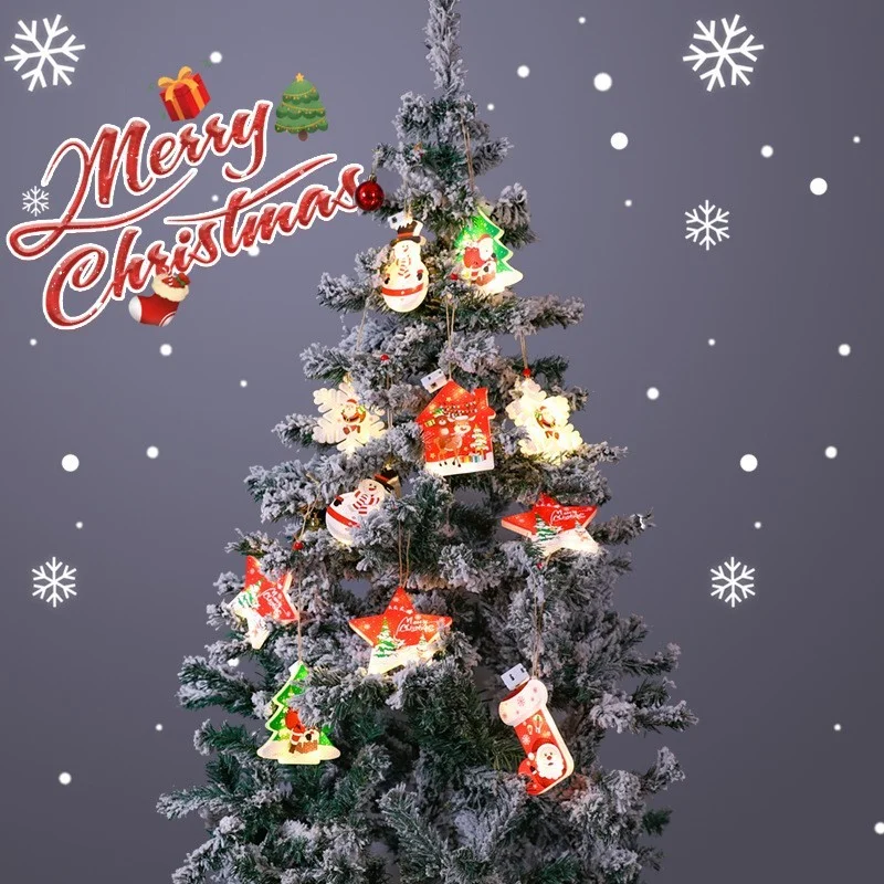 LED Sniegpārsliņas Gaismas Ziemassvētku Rotājumi, Jaunā Gada Rotājumi Ziemassvētku Eglītes Gaismas Ziemassvētku Rotājumi Mājas Santa Claus 2