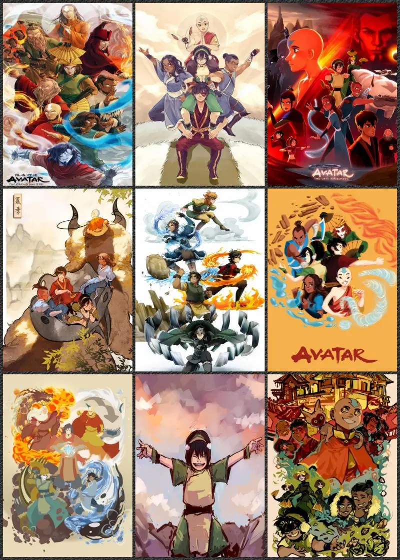 Avatar:The Last Airbender Anime, Plakāti, Kanvas Glezna Plakāti un Izdrukas Sienas Art Attēlus viesistaba, Mājas Dekoru Cuadros