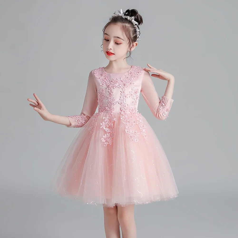 Ir 2021. Vasarā Meitenes bērniem Princese Vakarā līgavas Kleitas Bērnu Kāzu Puse, kuru linuma Acs Balli Bērnu Kleita Apģērbs Girls4-9Y
