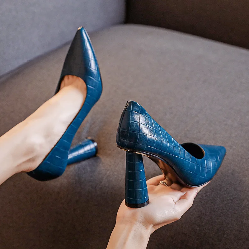 Klasiskās Modes 2021 Luksusa Dizaineru Sieviešu Sūkņi Kārta augstpapēžu kurpes Sieviešu Norādīja Toe Egant Kāzu Puse, Dāmas Kurpes K0008 4