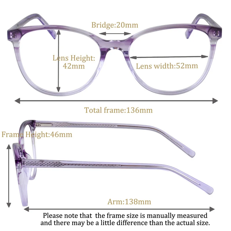 Pakāpeniski Lasīšanas brilles sievietēm anti zilā gaisma glāzes tālredzības acetāts brilles sveķu lēcas off gaiši zils