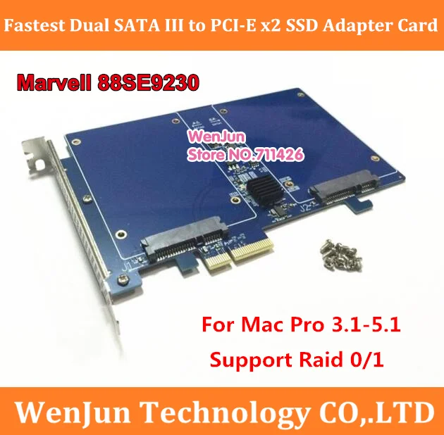 Universal Marvell 88SE9230 ātrgaitas Dual SATA III PCI Express X2 SSD RAID Adaptera karti kartes paplašināšanas karti RAID 0/1 5
