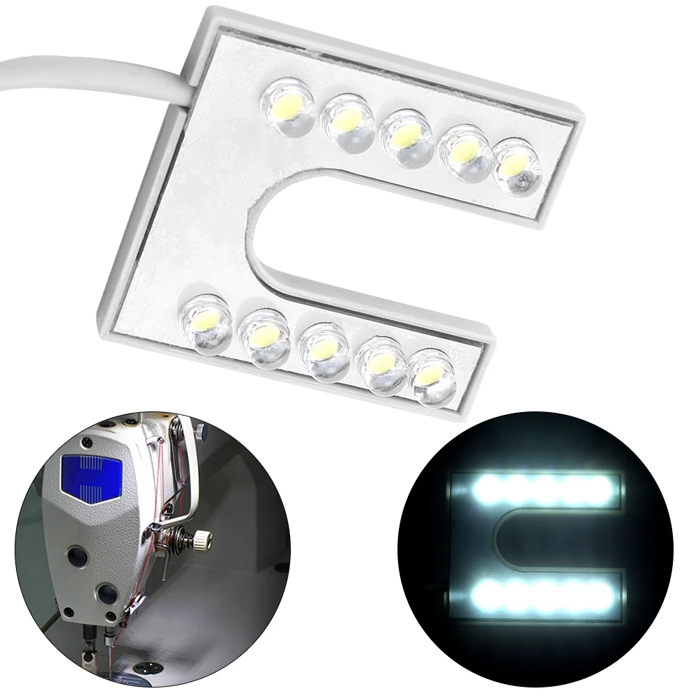 LED Gaismas Elastīgu Gooseneck Lampa Ar Magnētisko Bāzi Šujmašīnu 110-265V ES Plug Workbench Virpas, Preses, Urbjmašīnas 2