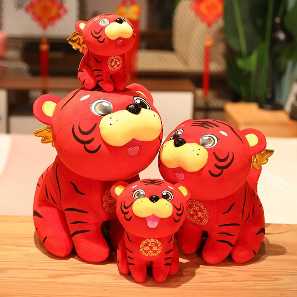 Praktiski Tiger Rotaļlietas trīsdimensiju Sejas Izteiksmi Festivāls Dāvanu Tiger Talismans Lelle Ķīniešu Jaunais Gads Tīģeris 3