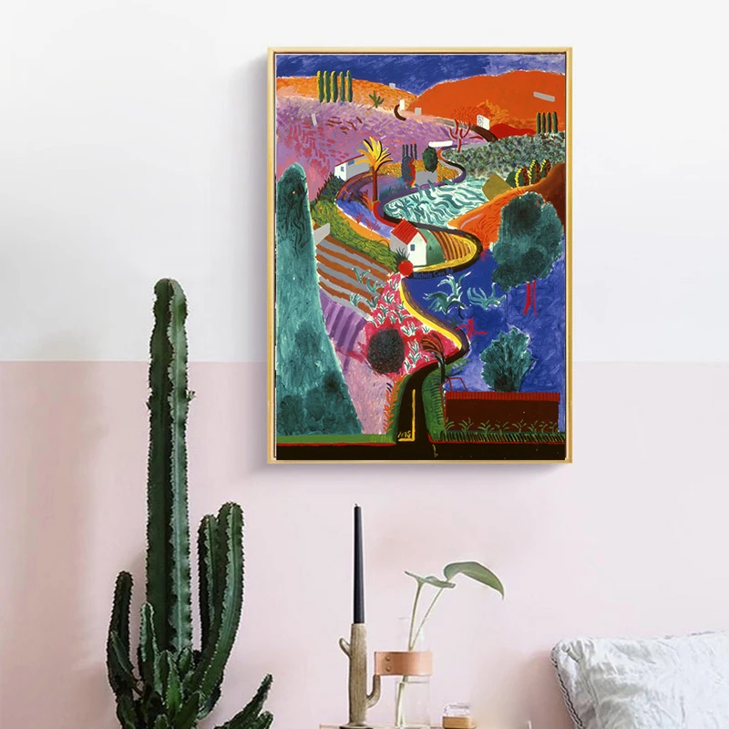 David Hockney Nichols Canyon,Izdrukas, Plakāti, Eļļas Glezna Izdrukas uz Audekla Glezna Mājas Dekorēšanas Sienas Attēlu Sienu Mākslas Izdrukas
