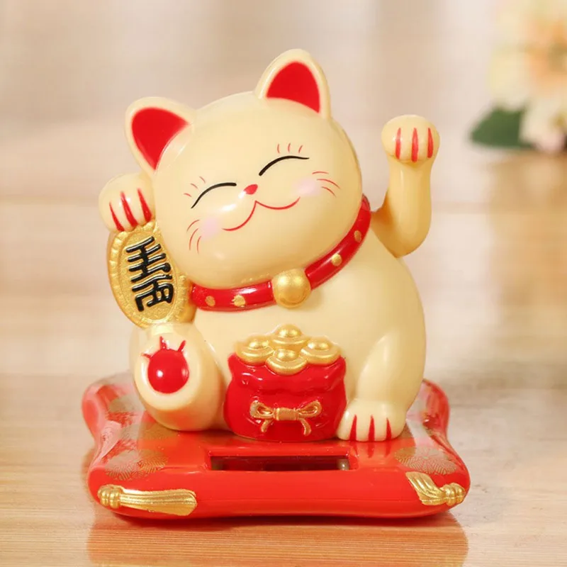 Ķīnas Laimīgs Kaķis Saules Powered Zelta Ilgviļņu Kaķis Puses Ķepa Uz Augšu, Bagātību, Labklājību Sveikt Veiksmi Ilgviļņu Kaķis Dzimšanas Dienas Dāvanu #0
