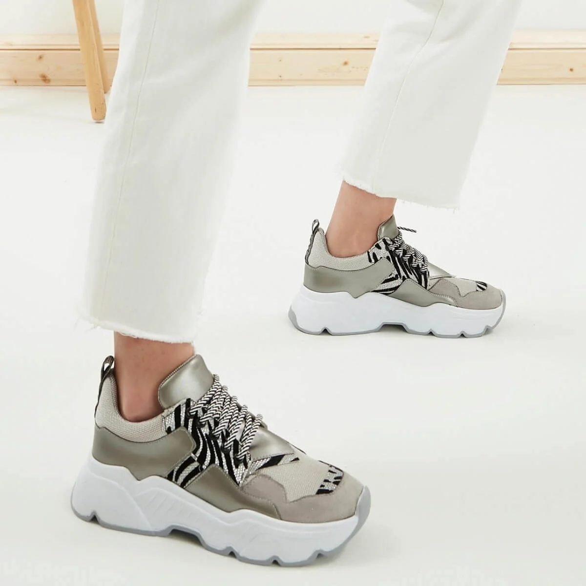 Mio Bauda Zīmola JUNO, Metāliskā, Pelēkā Krāsā, Augstas Kvalitātes pārdotais Women 's Komfortu Gadījuma Sneaker Apavi