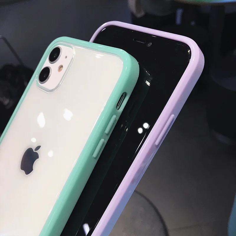 Krāsains Triecienizturīgs Pārredzamu Tālrunis Lietā Par iPhone 12 Mini 11 Pro Max XR-X XS Max 8 7 6S Plus SE 