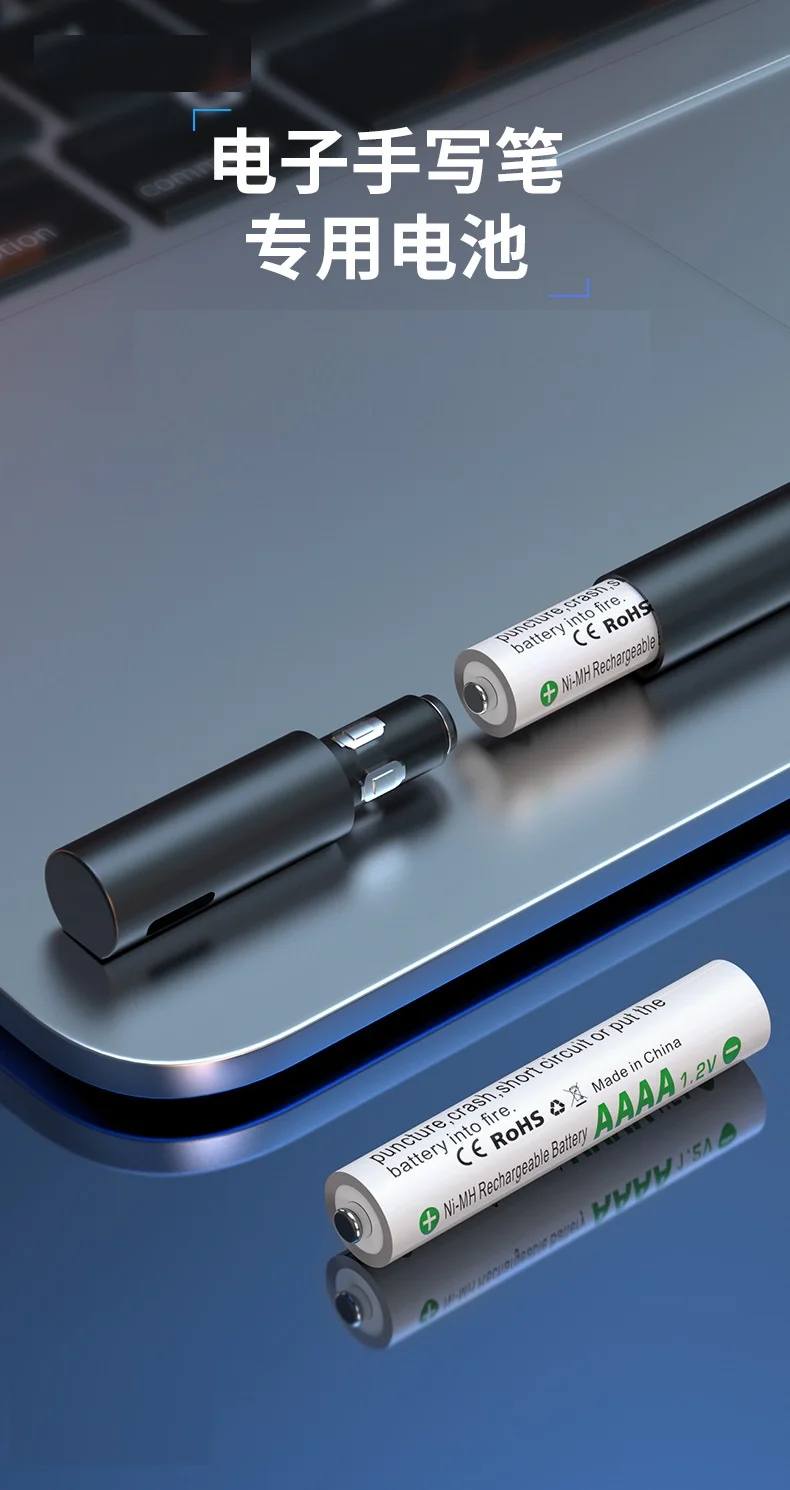 Augstas ietilpības 1.2 V AAAA 400MAH Ni-MH uzlādējams akumulators Bluetooth Austiņas, akumulators, elektroniskā pildspalva