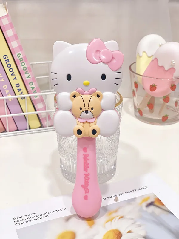 Sanrio Hello Kitty Melodiju Kuromi Cinnamoroll Multiplikācijas Filmu Sēriju, Meitene Cute Masāža Matu Ķemme Kawaii Rīkoties Ar Spoguļa Meitenes Dzimšanas Dienas Dāvana