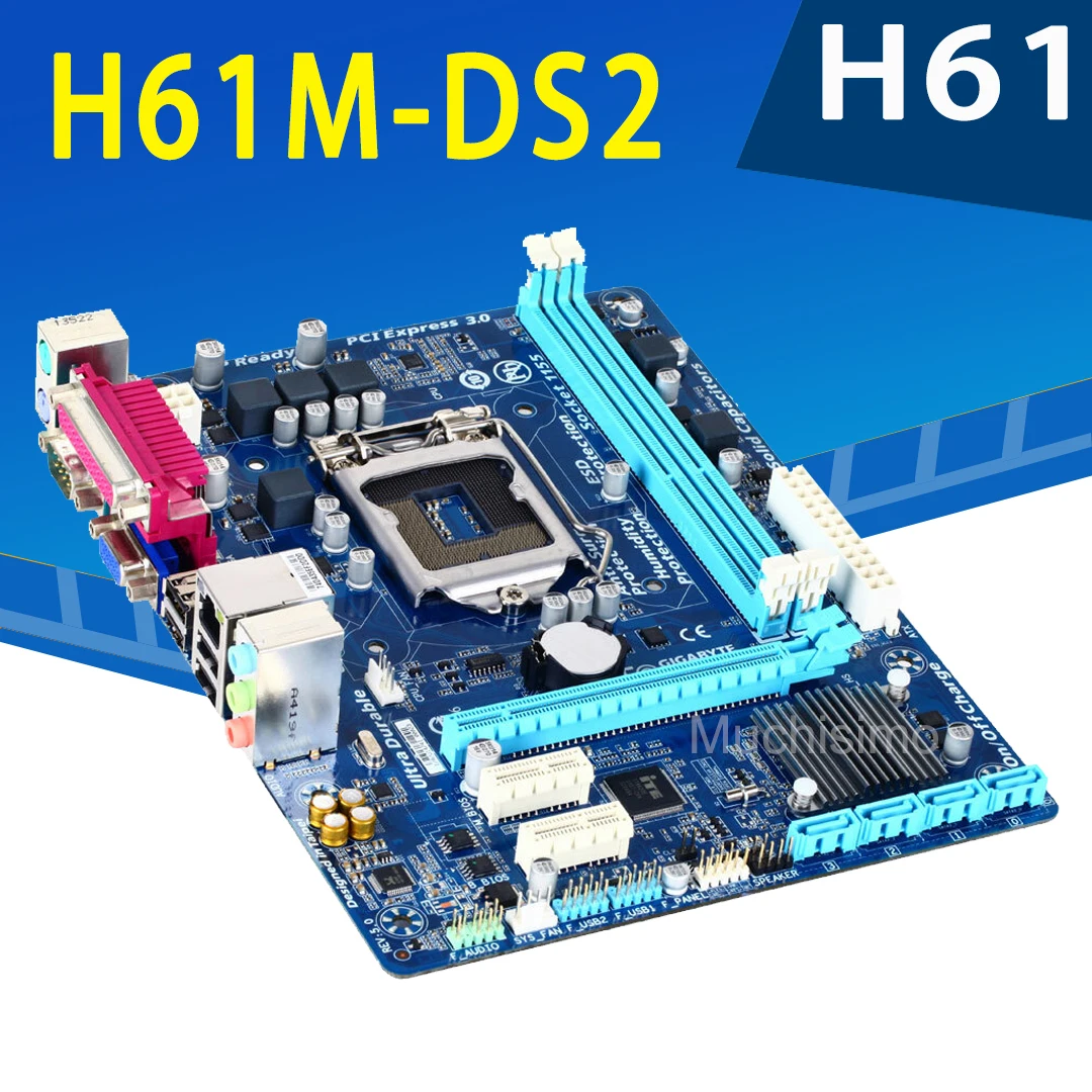 LGA 1155 Gigabyte H61M-DS2 Mātesplati ar Intel Core i5 3470 Pamatplati uzstādīts 3,2 GHz 4-Kodolu DDR3 16GB PC Intel H61 Placa-mãe