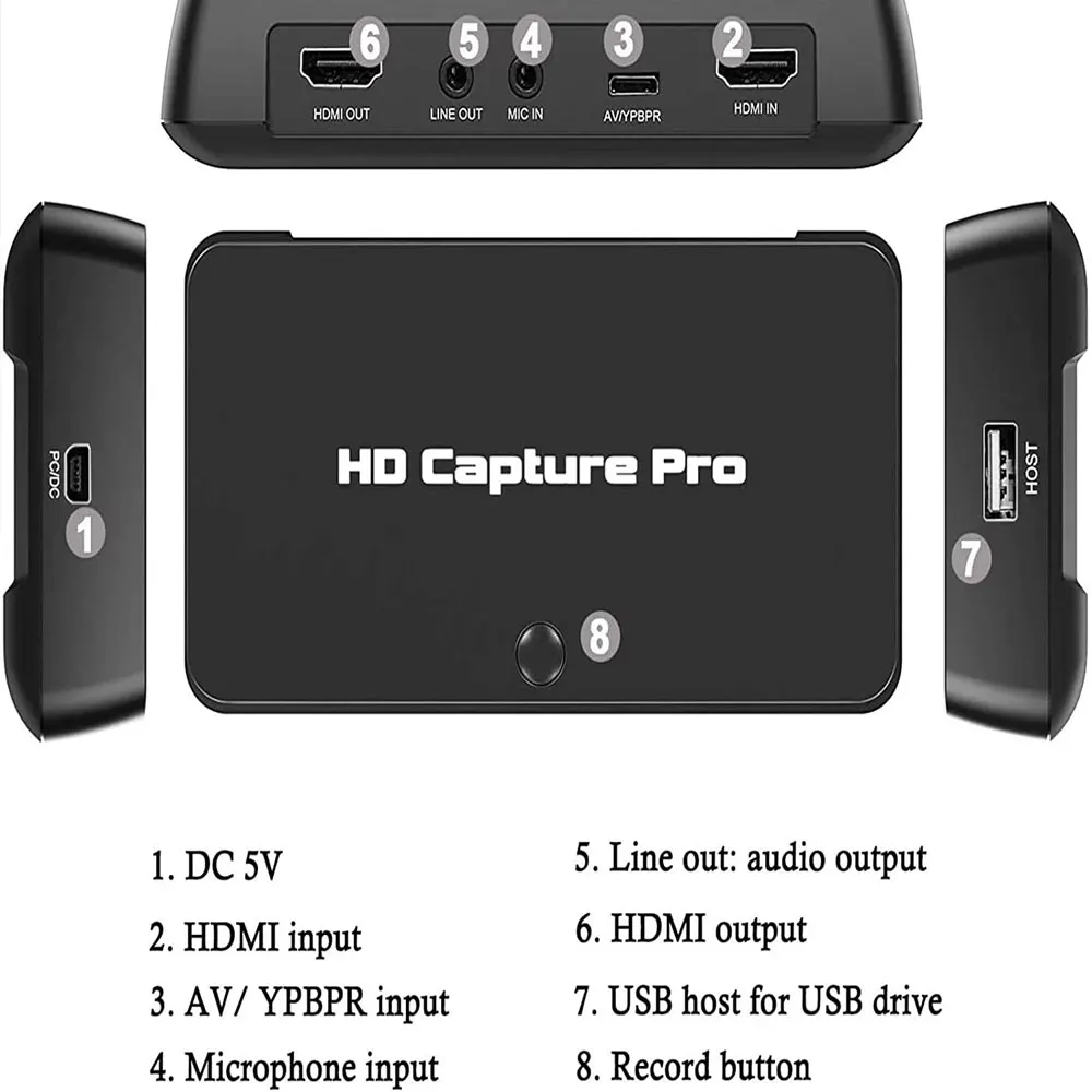 EzCAP295 Spēli Capture Karti, izmantojot HDMI/Ypbpr/AV Ieeja ar Grafiku Ierakstīšanas/Tālvadības pults Saderīgi ar Nintendo Slēdzis PS4