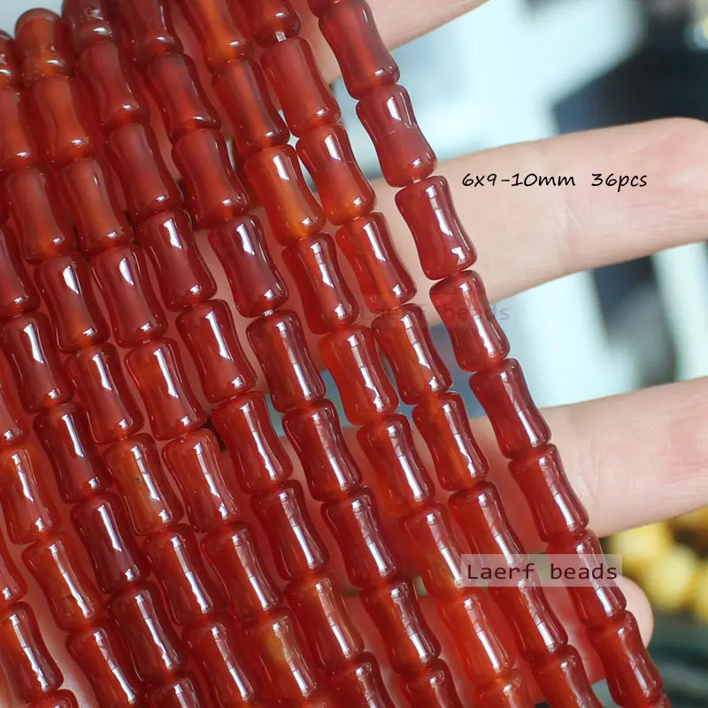 6X9mm Dabas Red Agates Bambusa Formu Pērlītes ,Par DIY Rotaslietu izgatavošana !