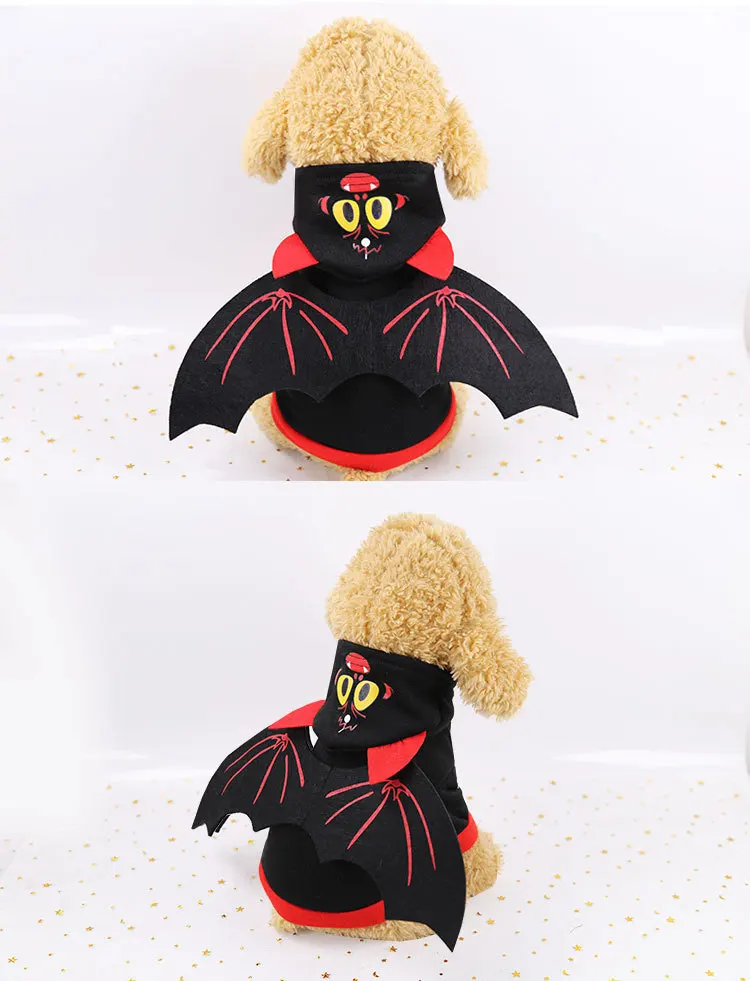 Halloween Sikspārņu Spārnu Cosplay Franču Buldogs Mazo Suņu Apģērbu Ziemas Ropa Perro Chihuahua Mētelis Mopsis Kucēns Suns Pelēkā Vārna Pet Apģērbs