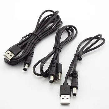 0.5 M 1M 2M USB A tipa Vīrietis uz DC 2.5 3.5 1.35 4.0 1.7 5.5 5.5 2.1 2.5 mm Jack plug pagarināšanu strāvas padeves vadu savienotājs