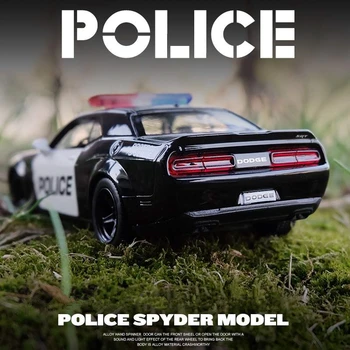1/36 Dodge Challenger Muskuļu Auto Sakausējuma Sporta Auto Modeli Diecasts Metāla Policijas Rotaļu Automašīnas Modeļa Simulācijas Kolekcija Bērnu Dāvanu