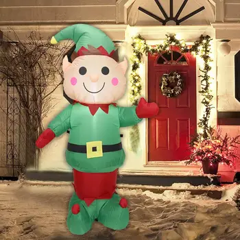 1.5 M Piepūšamās Ziemassvētku Elves Santa Claus Elf Ar LED Gaismas Āra Pagalmā Ģimenes Apdare 2022 Jaunais Gads Rotaļlietas Bērniem