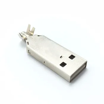 100sets USB 2.0, A Tipa Metināšanas Tips, Male Plug Zelta Pārklājumu / Niķeļa Pārklājumu Savienotāji usb Asti Kontaktligzda 3 in 1 DIY Adapteri