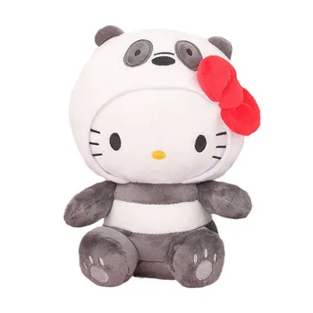 10Cm Plīša Kawaii Anime Plīša Loku Kitty Panda Gudrs Mīkstu Pildījumu Lelle Keychain Plīša Kulons Rotā Dekoratīvi Bērniem Rotaļlietas