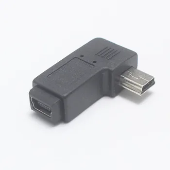 1gb 90 Grādu pa Kreisi un pa Labi Leņķveida Mini USB 5pin Sieviešu Micro USB Vīrietis Datu Sinhronizācijas Adapteri Plug Micro USB Uz Mini USB Savienotājs