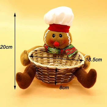 1Pc Ziemassvētku Vecītis, Sniegavīrs Elk Konfektes Uzglabāšanas Grozs Desktop Mini Dāvanu Pārtikas Ziemassvētki Dekori
