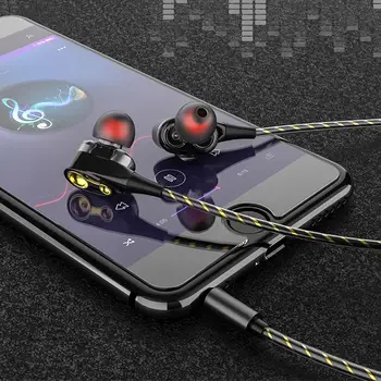 1Set Earbuds Austiņas Dubultā Kustīgu Spoli Regulējams auss Modes Vadu Austiņas Smart Tālrunis Silikona Austiņas, spēlējot spēli