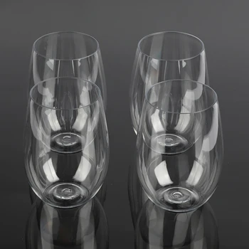 4GAB Vīna Glāzi, Plastmasas Shatterproof Bārs Wineware, High-End Footless Vīna Glāzi, olveida Pārredzamu Vīna Glāzi, Alus Stikla