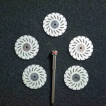 5 gab. Zobu lab Dimanta disku diski Sawtooth forma Double sided smiltis griešanas disku rīku, 22/0.20 mm ar 1 štances